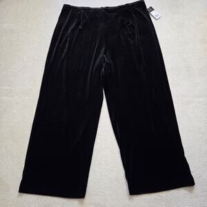 NWT Vintage R&K Evening 24W Velvet Wide Leg Dress Pants Black